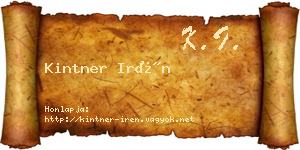 Kintner Irén névjegykártya